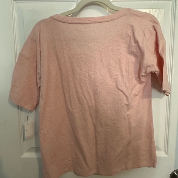 Talbots Cotton Light Pink Short Sleeve V-Neck Tee - Picture 5 of 7